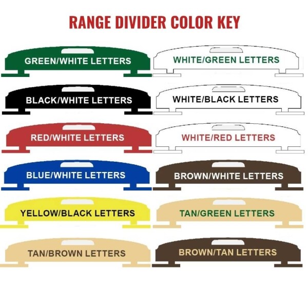 Range Divider with foot pads Color Key