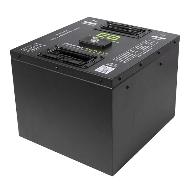 51V 105AH Eco LifePo4 Lithium Battery Bundle with 15A Charger – Thru Hole Style Battery