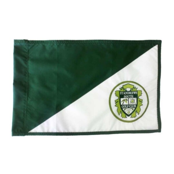 Custom Diagonal Embroidered Logo Regulation Pin Flags