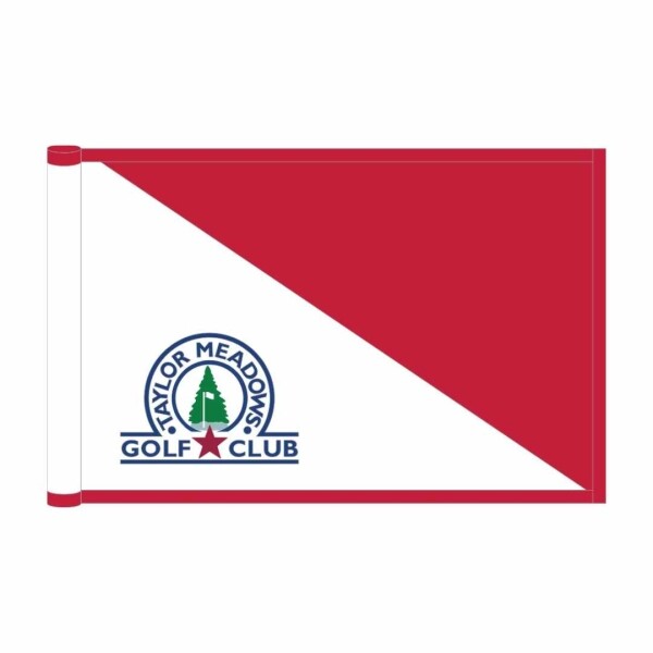 Custom Diagonal Embroidered Logo Regulation Pin Flags