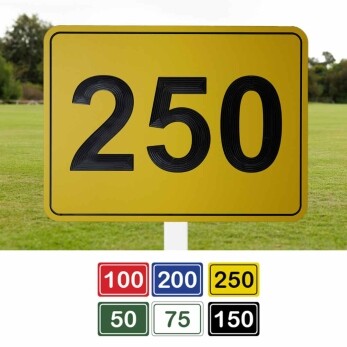 Horizontal Driving Range Yardage Targets
