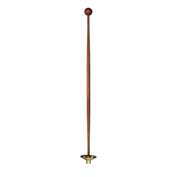 Natural wood practice green flagstick with decorative wooden knob