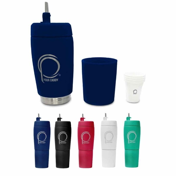 Pour Caddy - Stainless Steel Flask Set