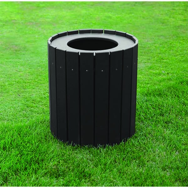 Round Trash Can - Recycled Lumber - Image 2