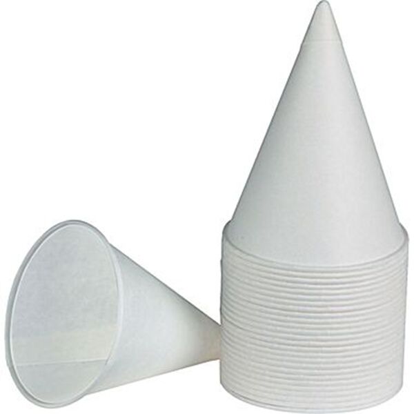 Solo White Rolled Rim Paper Cone Cups, 4.25 oz