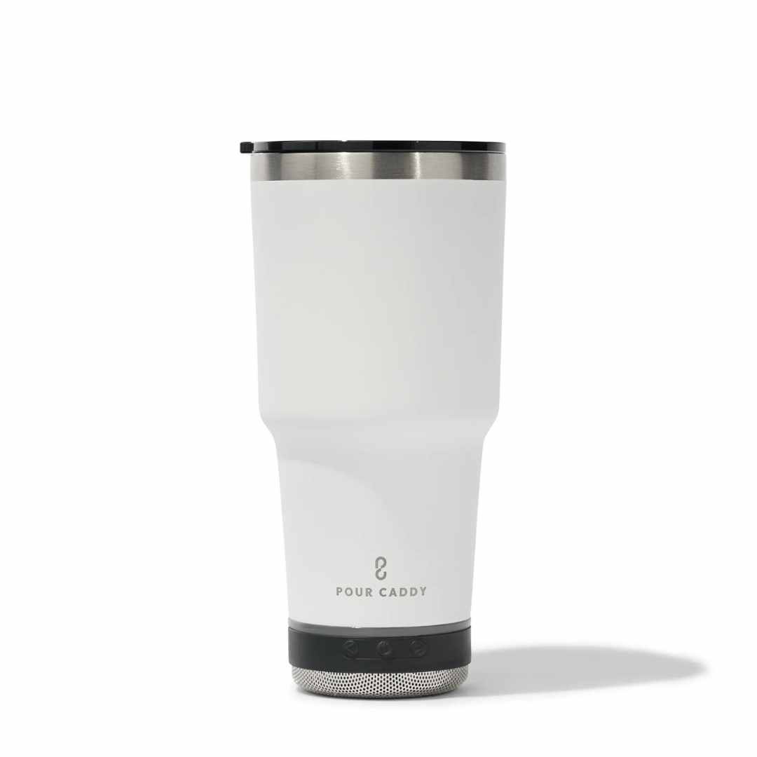 Go Caddy 28oz Vibe Tumbler - 3 Base Options- white- solo speaker
