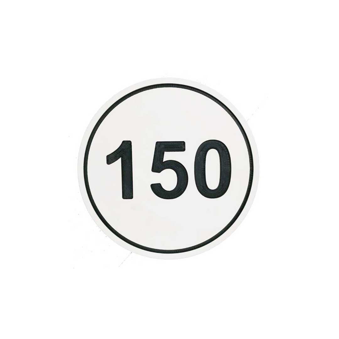 Perma Core In Ground Round Yardage Monuments White_Black - 150