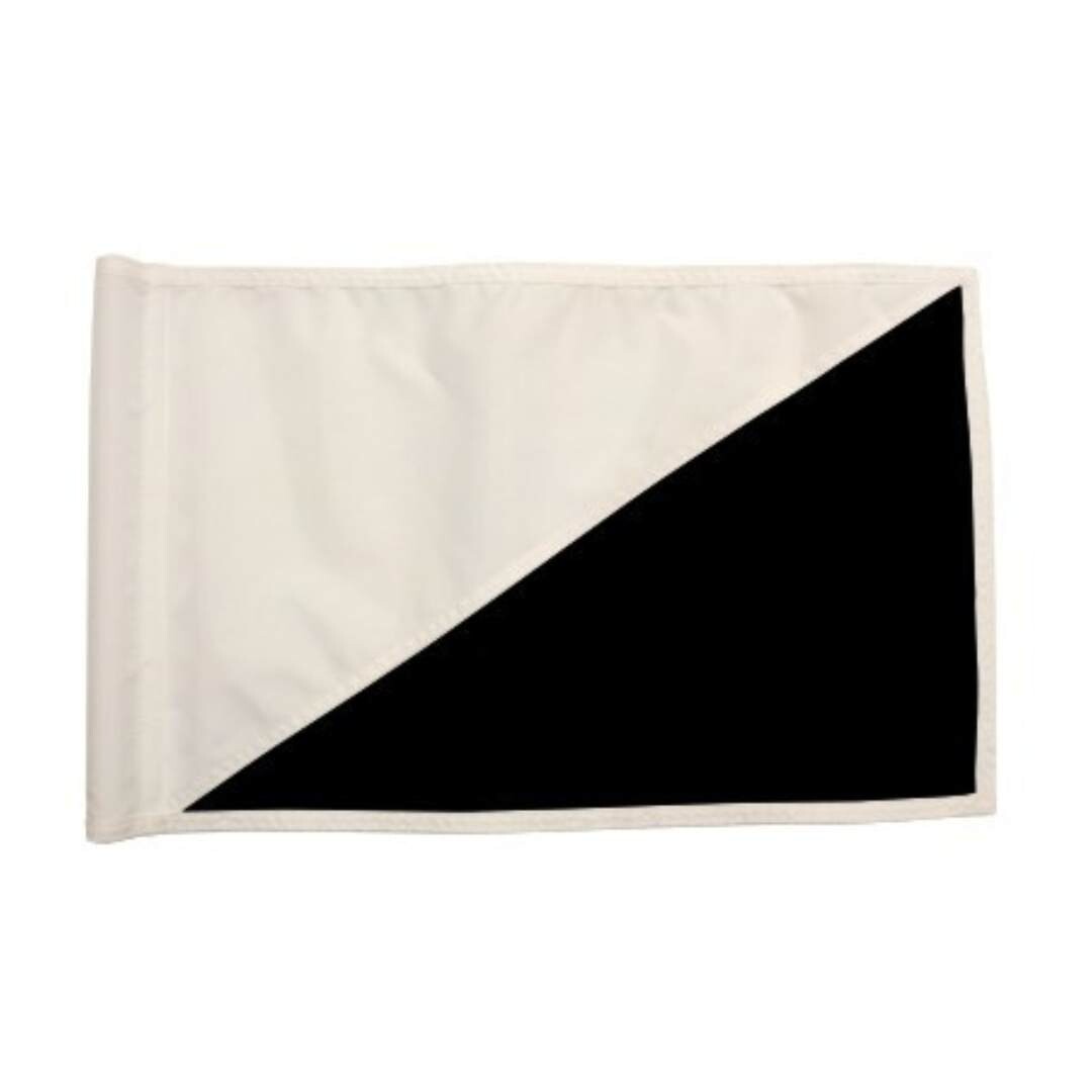 Diagonal Regulation Golf Pin Flag -White_Black
