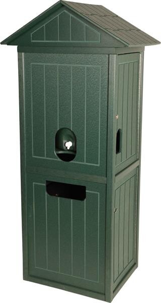 Recycled plastic water cooler station installed