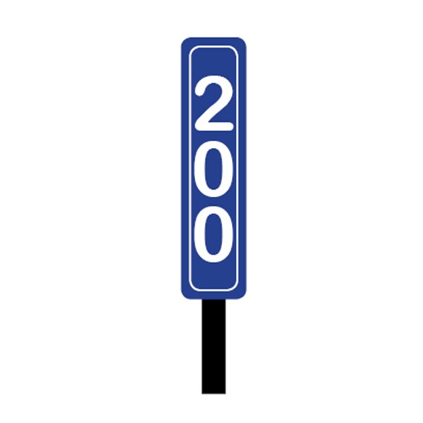 Image of Vertical Driving Range Yardage Target Marker in blue