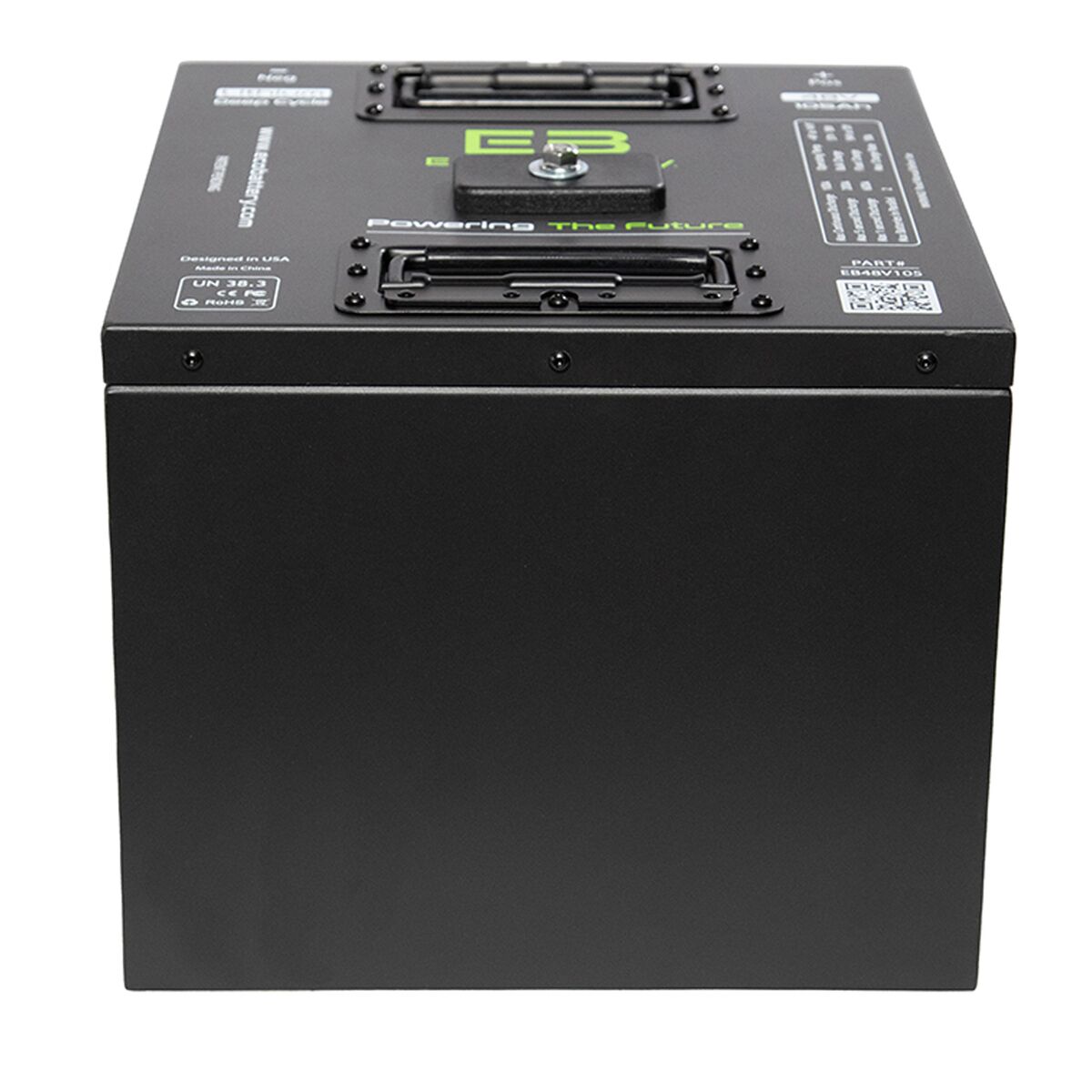 51V 105AH Eco LifePo4 Lithium Battery Bundle with 15A Charger – Thru Hole Style Battery