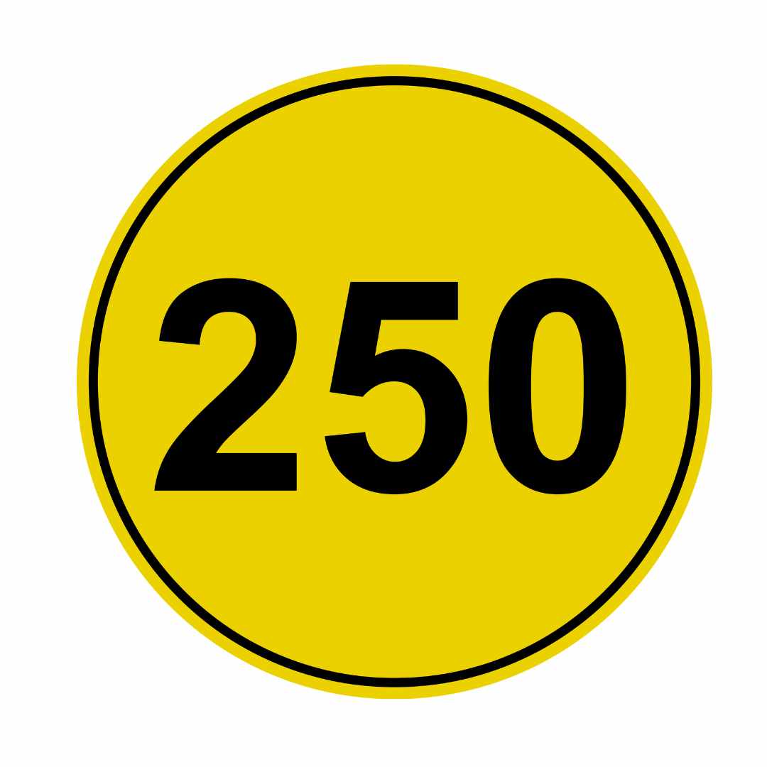 Circle Driving Range Yardage Targets - 250 Yards