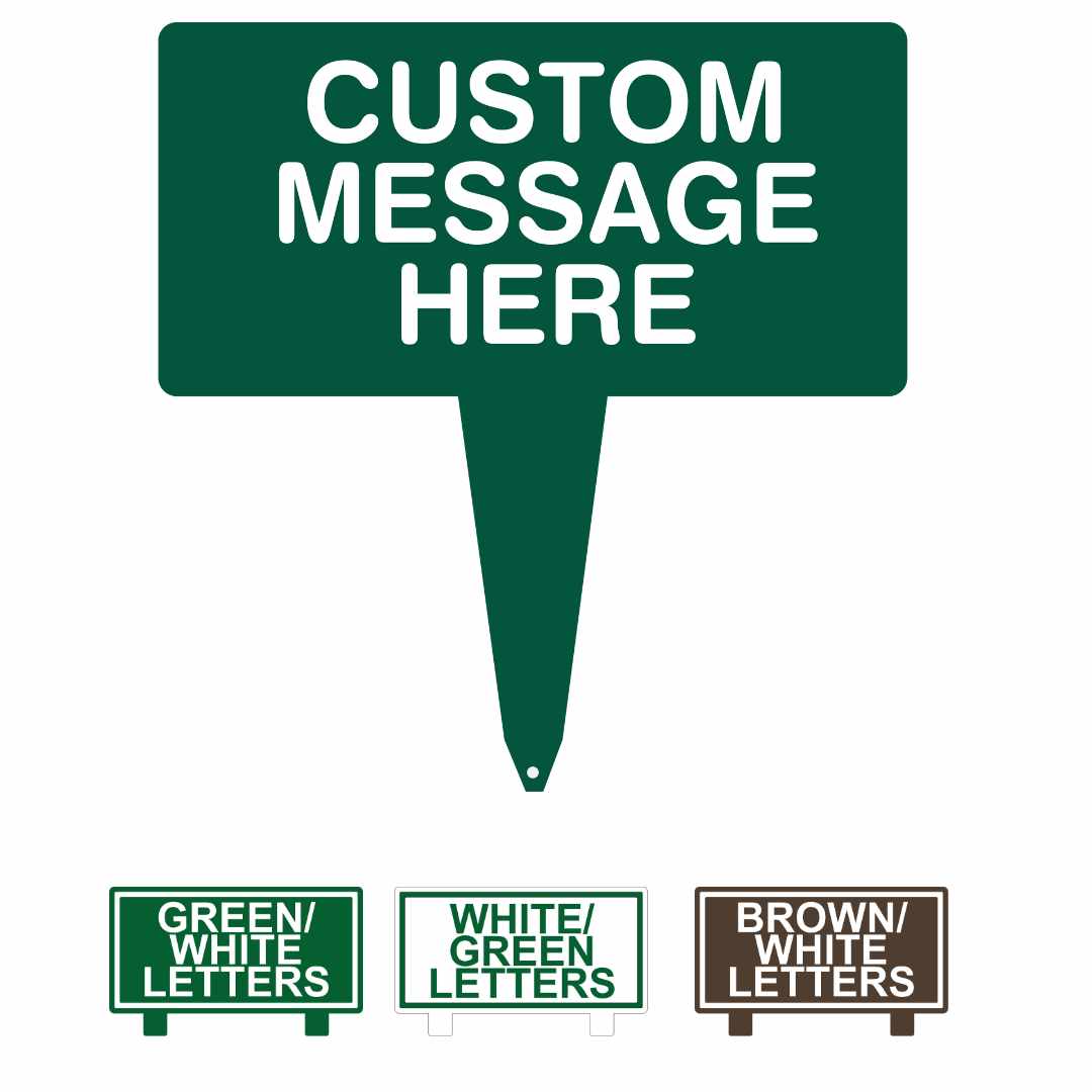 1_8_ Single Spike Aluminum Fairway Signs - Custom Message
