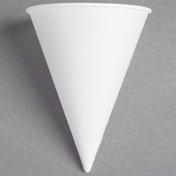 Solo White Rolled Rim Paper Cone Cups, 4.25 oz - Image 2
