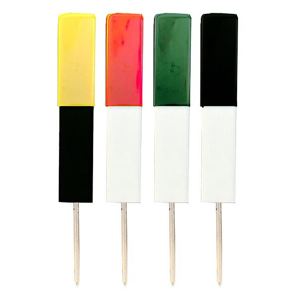 Image of 8-Inch Quick Stakes Cart Traffic Stakes in black/yellow, red/white, green/white, and black/white