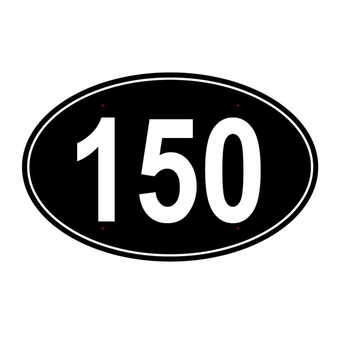 Oval Driving Range Yardage Targets - 150 Yards