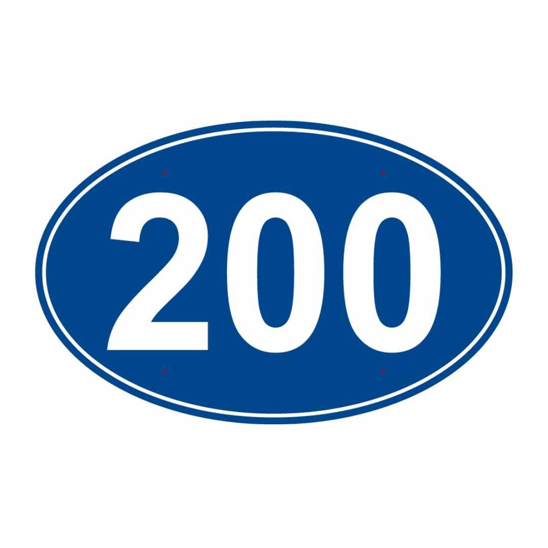 Oval Driving Range Yardage Targets - 200 Yards