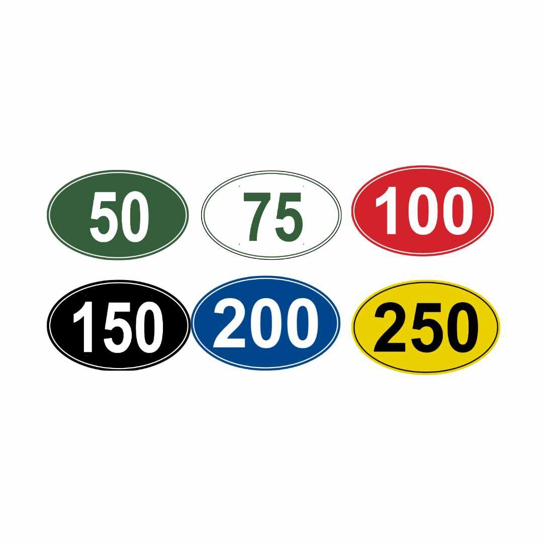 Oval Driving Range Yardage Targets - All Targets