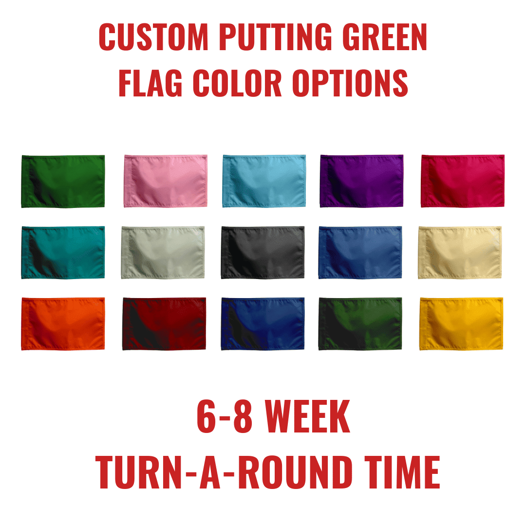 Perma-Print Custom Putting Green Flags - custom color options