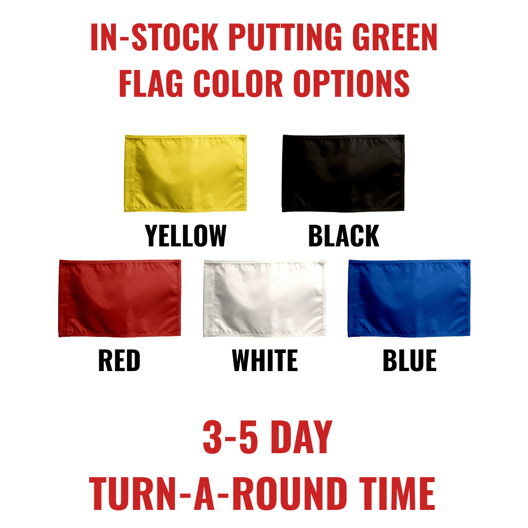 Perma-Print Custom Putting Green Flags - in stock color options