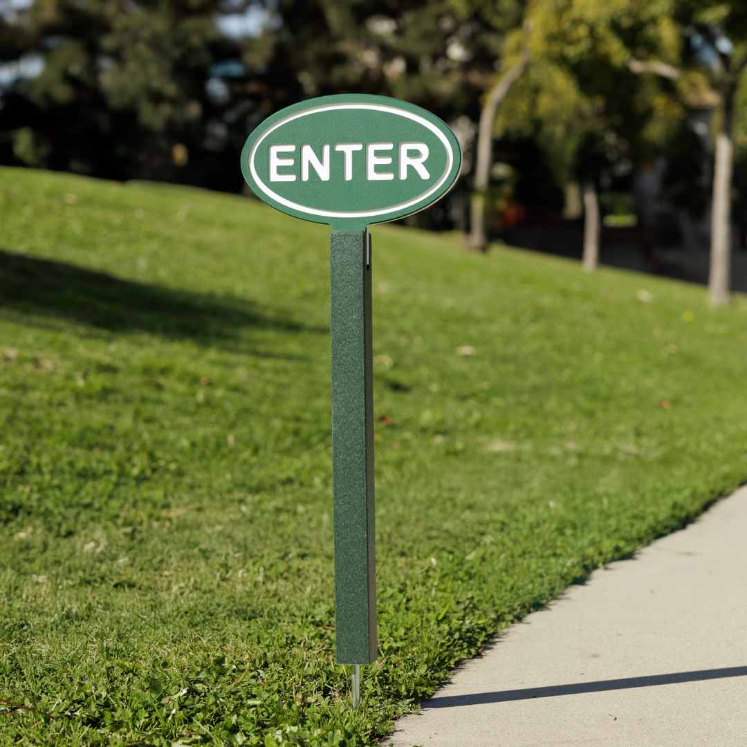 Golf Cart Enter Exit Stakes - Enter Sign