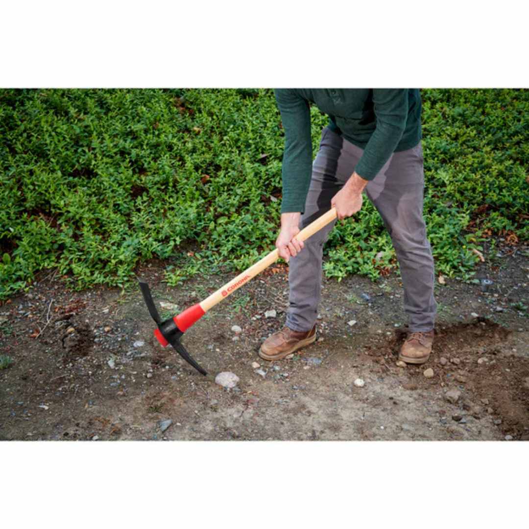 Pick Mattock, 36 in. Hickory Handle with Poly Guard Lifestyle