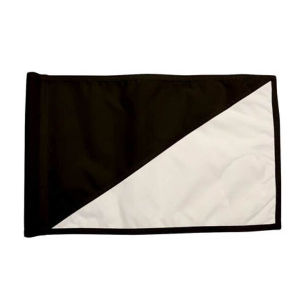 Diagonal Regulation Golf Pin Flag -Black_White