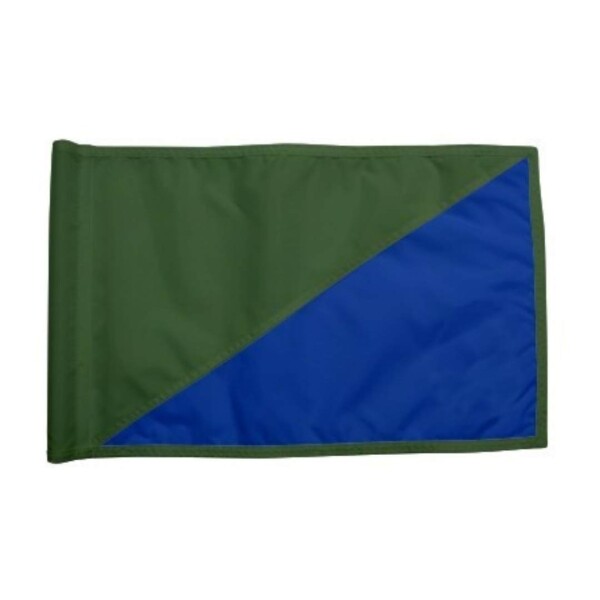 Diagonal Regulation Golf Pin Flag -Forest Green_Royal Blue