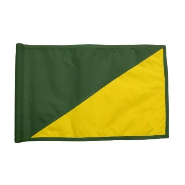 Diagonal Regulation Golf Pin Flag -Forest Green_Yellow
