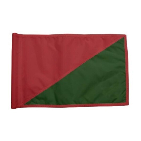 Diagonal Regulation Golf Pin Flag -Red_Forest Green
