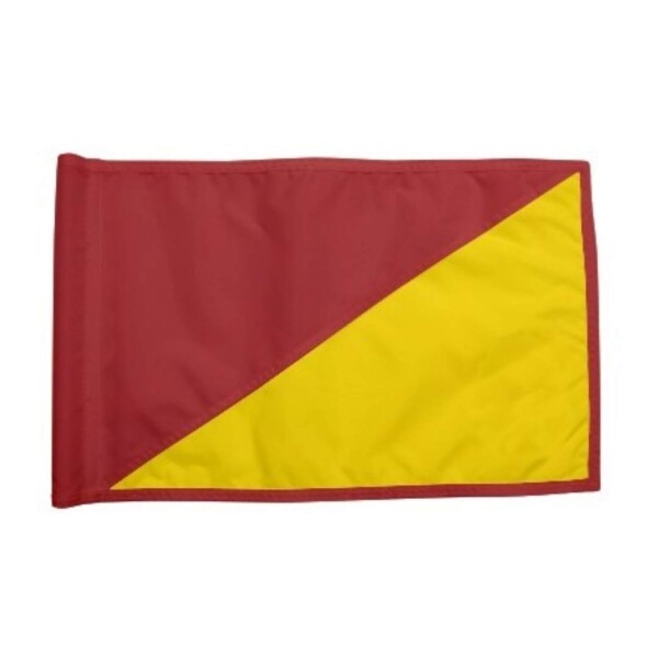 Diagonal Regulation Golf Pin Flag -Red_Yellow