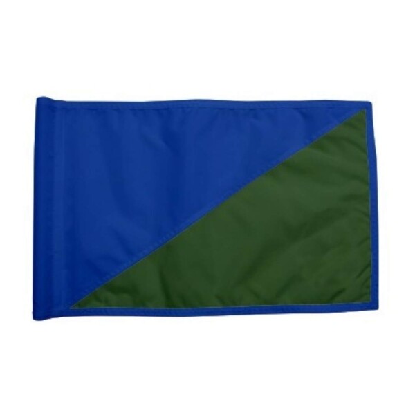 Diagonal Regulation Golf Pin Flag -Royal Blue_Forest Green