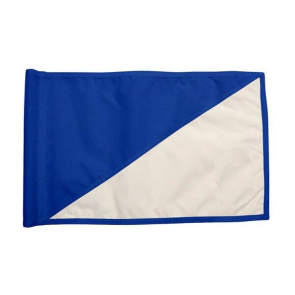 Diagonal Regulation Golf Pin Flag -Royal Blue_White