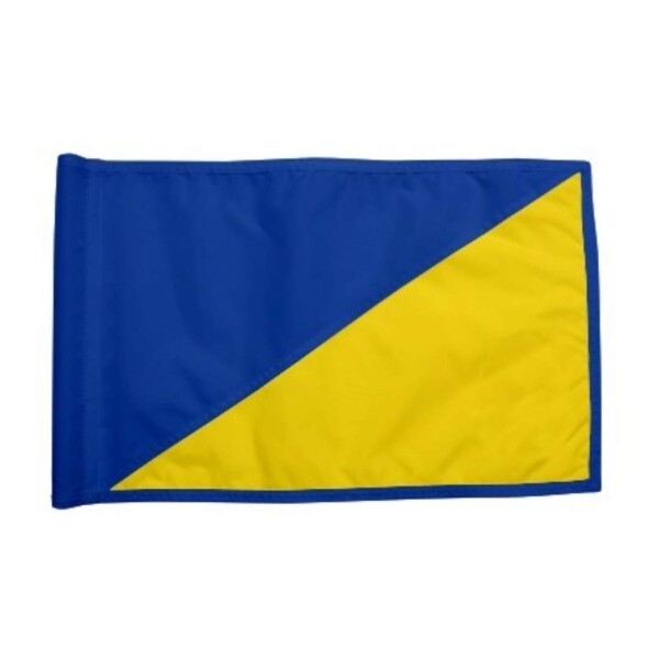 Diagonal Regulation Golf Pin Flag -Royal Blue_Yellow