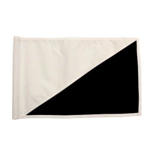Diagonal Regulation Golf Pin Flag -White_Black