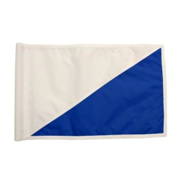 Diagonal Regulation Golf Pin Flag -White_Royal Blue