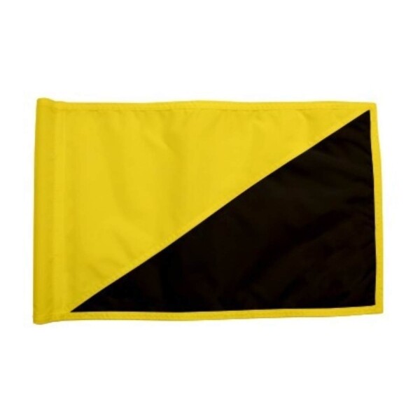 Diagonal Regulation Golf Pin Flag -Yellow_Black
