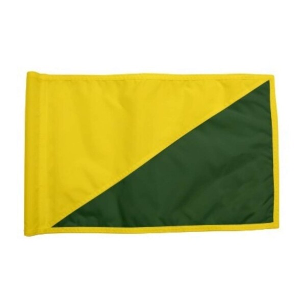 Diagonal Regulation Golf Pin Flag -Yellow_Forest Green