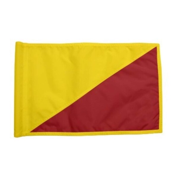 Diagonal Regulation Golf Pin Flag -Yellow_Red
