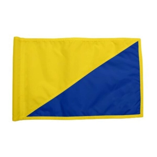 Diagonal Regulation Golf Pin Flag -Yellow_Royal Blue