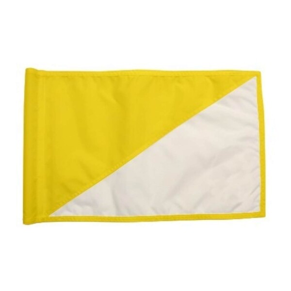 Diagonal Regulation Golf Pin Flag -Yellow_White