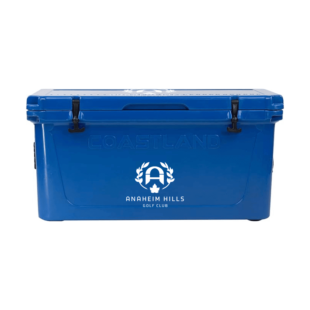 Portable Tournament Cooler with Logo - Blue - 125 Quart