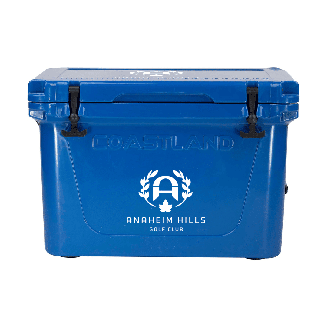 Portable Tournament Cooler with Logo - Blue - 65 Quart