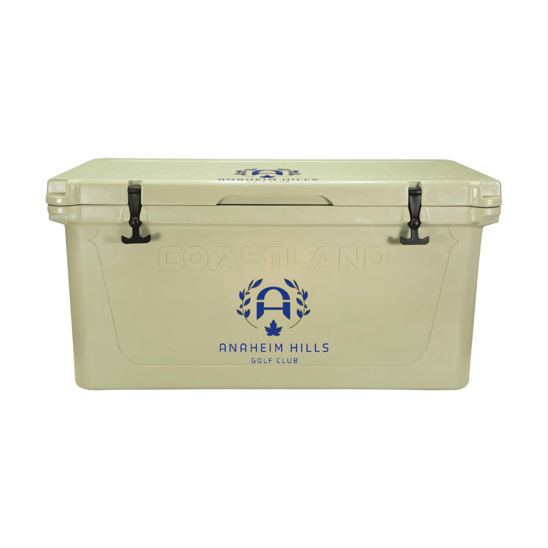 Portable Tournament Cooler with Logo - Tan - 125 Quart