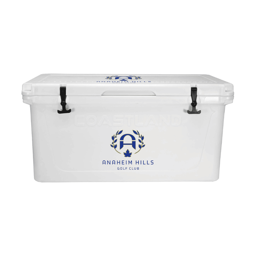 Portable Tournament Cooler with Logo - White - 125 Quart