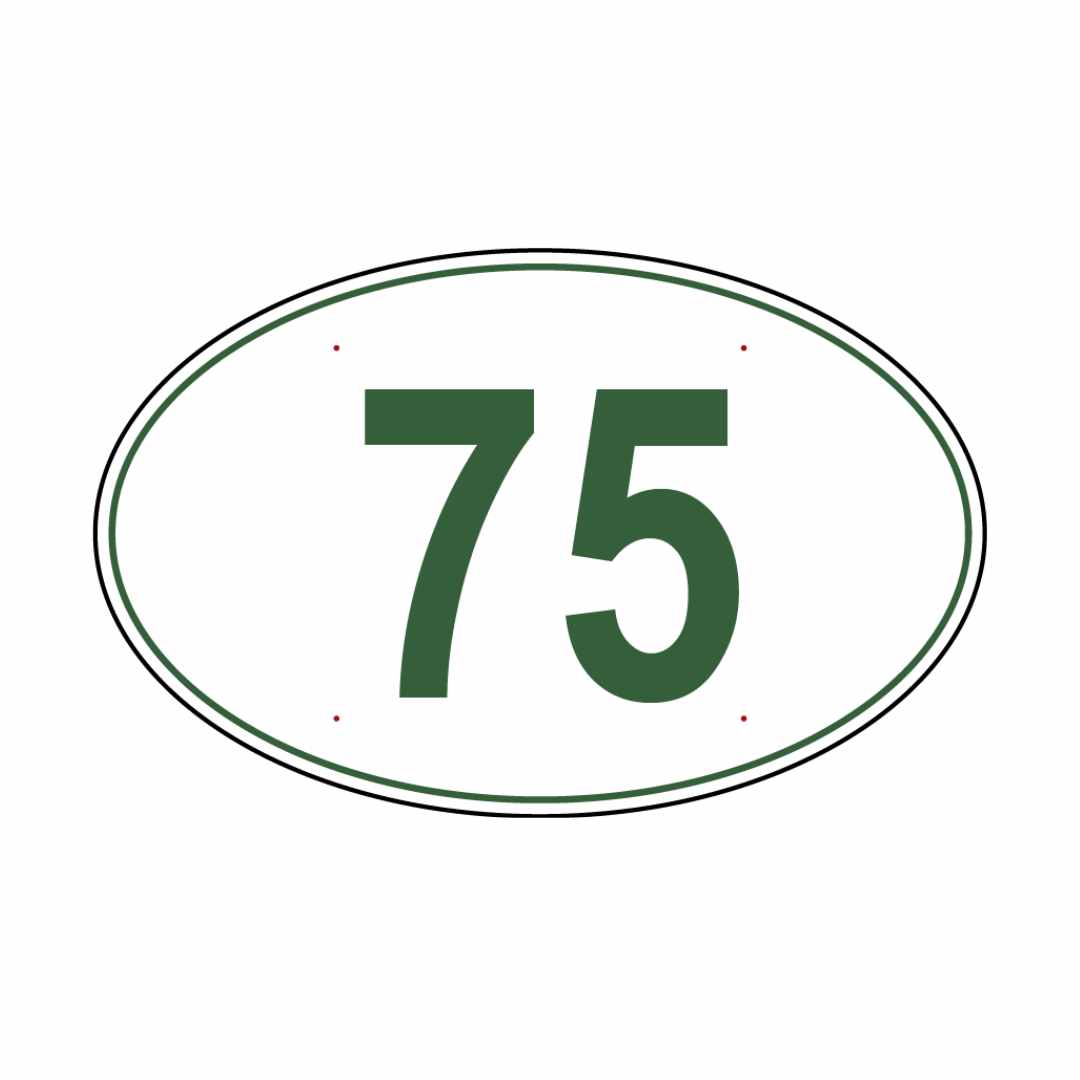 Oval Driving Range Yardage Targets - 75 Yards