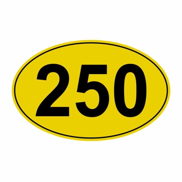 Oval Driving Range Yardage Targets - 250 Yards