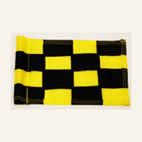 Standard Golf Checkered Practice Green Black and Yellow Flag