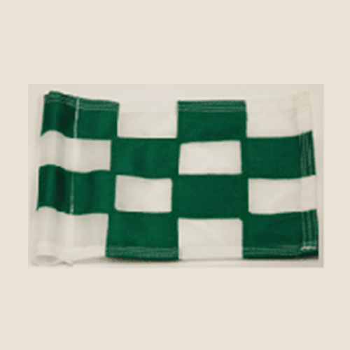 Standard Golf Checkered Practice Green and White Flag