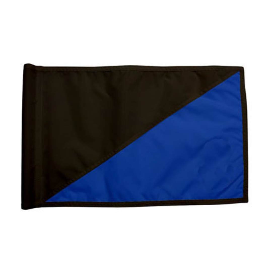 Diagonal Regulation Golf Pin Flag -Black_Royal Blue